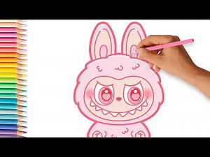 How to Draw Labubu Pink Have Seat 🩷 Step-by-step