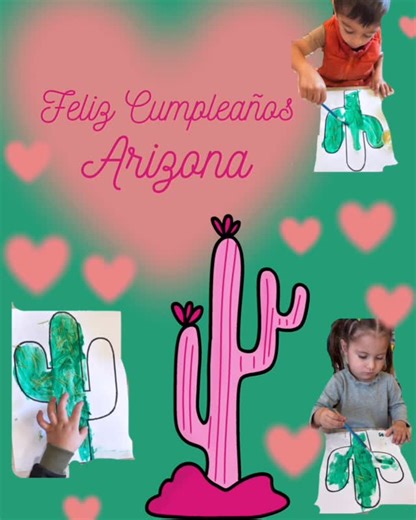 Casa del Niño Bilingual on Instagram: "Feliz Cumpleaños Arizona❤️💛🧡💙🌵🏜️ Here are a few interesting facts about our state- ❤️Yuma, Phoenix, and Tucson Get More Sunlight Than Florida or Hawaii. 💛Arizona has the World’s Largest Collection of telescopes! 🧡The Sonoran Desert is the Only Place Where Saguaros Grow. 💙The state fossil is Petrified wood. Petrified wood was formed from trees alive in Triassic time, over 200 million years ago. These trees grew in high mountain ranges in central Ariz