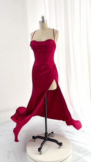 Making a burgundy satin prom dress #sewing #promdress #fashiondesigner