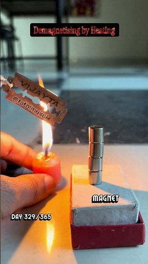 Effect of magnetisation on temperature || demagnetisation by heating || a demonstration #physics