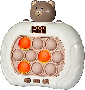 GAPER GO Pop Game Light Up Fidget Toy for Kids 5-7 8-12, Handheld Puzzle Game Sensory Toys with LED Screen, Christmas Toys Gifts for 3-12 Year Old Boys Girls (Bear)