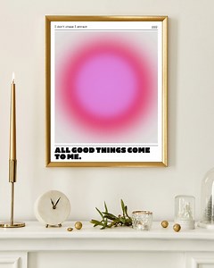 Aura Poster, Manifest Poster, Pink Aura Poster, 222 - Etsy UK