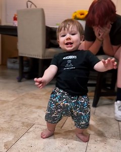10M views · 10K reactions | This little lad paused his first steps midway through for a dance  | LADbible | Facebook