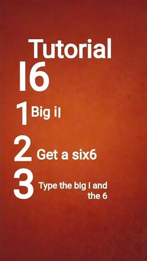 tutorial how to make this I6