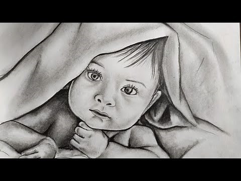Easy Baby drawing sketch || New born baby drawing step by step || CTW