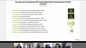 Connect with the Experts: GPU-Accelerated Data Processing with NVIDIA Libraries CWES52014 | GTC Digital Spring 2023 | NVIDIA On-Demand