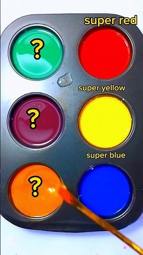 Guess the Color | super red + super yellow + super blue #colormixing