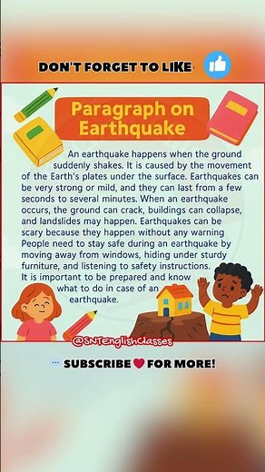 Paragraph on Earthquake | Easy Paragraph on Earthquake | Short Paragraph on Earthquake Disaster