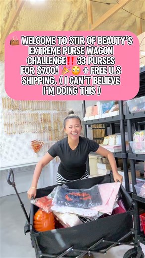 👜 EXTREME PURSE WAGON CHALLENGE — 33 PURSES FOR $700! 🎉 Limited 24-Hour Offer | Free U.S. Shipping Included!! ( no code needed ) You’re not dreaming this is real. 😳 Welcome to Stir of Beauty’s Extreme Bundle Challenge! I can’t believe I’m doing this, but I’m letting go of an entire wagon packed with 33 stunning purses for only $700 (original value nearly $1,500 ). ⚠️ This deal disappears in 24 hours! Once it’s gone, every purse goes right back to our shelves no restocks, no extensions, 😬 no 