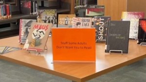 Controversial sign spotted in Langley High School library