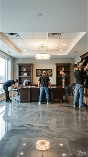 Executive Luxury Home Office Renovation | Metallic Epoxy Floor Design #epoxy #floor #tips