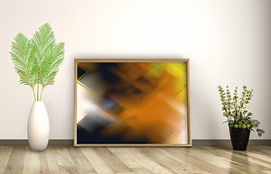 Abstract Graphic Art Print With Geometric Lines in Warm Colors, Orange, Yellow and Black, Original Modern Home Decor. - Etsy UK