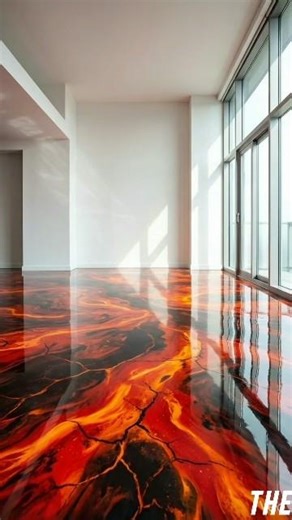 Amazing Lava Floor Transformation | Epoxy 3D Floor Design | Satisfying Room Makeover #resinfloor