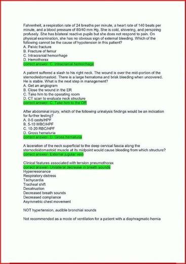 Atls Practice Questions With All The Correct Answersupdate video