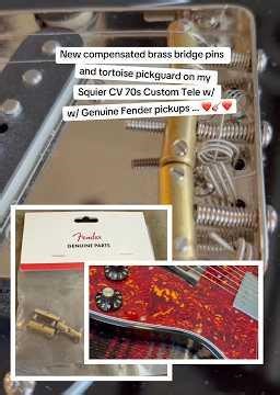 MOD/Install brass bridge pins tortoise pickguard on my Squier CV 70s Custom Telecaster w/ Fender PU