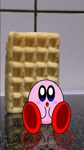 waffle falling over kirby #funny #animation #memes #kirby #animationmeme #cute #shorts
