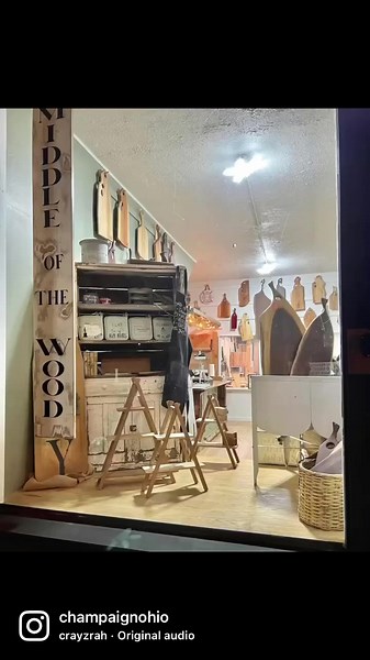 Middle of the Wood is now officially open in Downtown Urbana! Congratulations to owners, Andy and Margaret Mitterholzer. They offer fine woodworking pieces such as charcuterie boards, custom signs, furniture, and more. Find them at 231 N. Main St. #onthesquare. #shopurbana #visitchampaigncounty | Champaign County Chamber of Commerce