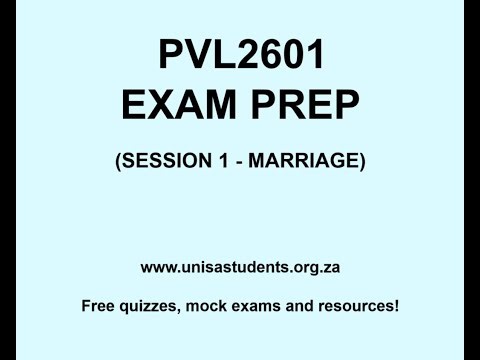 PVL2601 Exam Prep session 1 (Marriage)