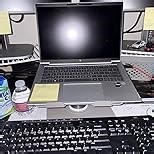 SOUNDANCE 360 Rotating Laptop Stand, Ergonomic Computer Riser for Desk, Adjustable Height Multi-Angle Metal Holder, Foldable Portable Notebook Elevating Base for Office & Home, Silver Grey