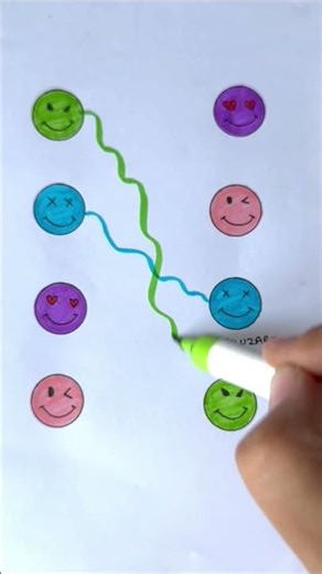 Smiley emojis different emotions match the puzzle game #art #trending #ytshorts