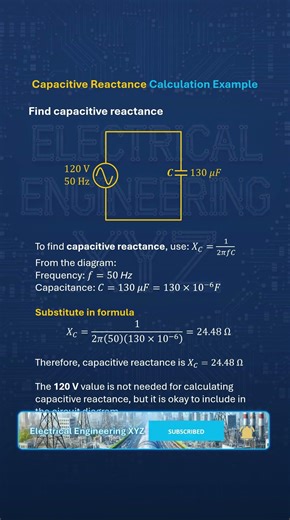 Capacitive Reactance Made Easy in 30 Seconds! #Shorts - 130 uF Capacitor at 50 Hz