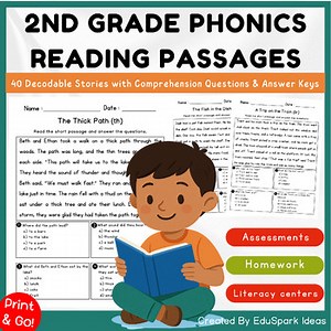 2nd Grade Phonics Reading Passages with Comprehension Questions
