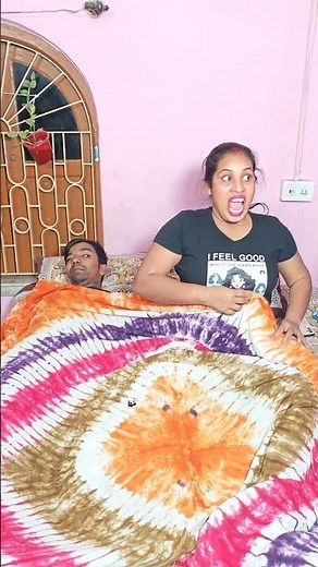 Cute sleep to angry attack in 1 second 😳😂 Wife funny reaction! #couplegoals #prank #funny #hilarious