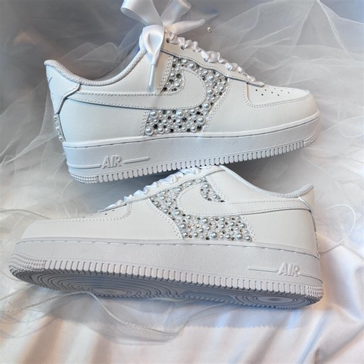 Wedding Pearl Silver Crystal Sneakers - Personalized Wedding Sneakers for Bridal - Prom Sneakers - Pearl Silk Bridal Shoes -anniversary Gift - Etsy