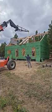 Aligning Rafter Log With Wall Frame and Center Beam