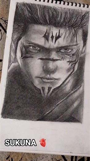 ‼️ Sukuna realistic sketch 🤯🫀 #sketch #shorts #anime ,,,,,