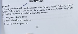 Frame questions with question words ('who', 'what', 'which', 'w... | Filo