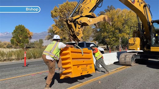 New traffic configurations are in place on U.S. 395 in Bishop. In today's weekly projects update, the Caltrans District 9 public information office team explains what that means for drivers and what work is expected next week on Bishop Pavement and Meadow Farms ADA projects. | Caltrans District 9