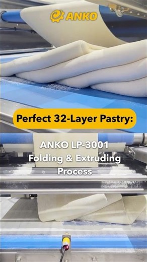 Perfect 32-Layer Pastry: ANKO LP-3001 Folding & Extruding Process #anko #machine #foodbusiness
