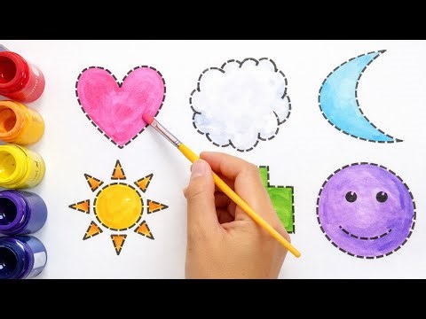 बच्चों के लिए आसान कलरिंग आर्ट | Easy Coloring Shapes Painting for Kids