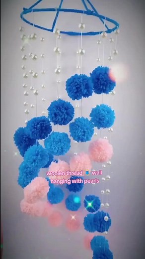 Woolen Thread Wall Hanging Craft Ideas with Pearls