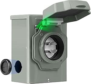 30 Amp Generator Inlet Box, NEMA L14-30P Pre-Drilled Power Inlet Box for 4 Prong Generator Cord, 125/250V, 7500Watts Inlet Box with LED Power Indicator for Weatherproof Outdoor Use,ETL Listed