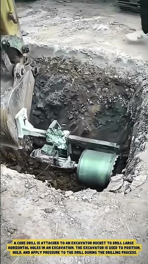 This is the Process of Core Drilling Using an Excavator- Good tools and machinery in daily work