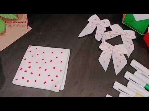 Diy Bow🎀with tissue paper || step-by-step || Faizasticworld