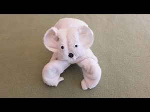 HOW TO MAKE KOALA FROM TOWEL | TOWEL FOLDING DESIGNS | TOWEL ART | TOWEL ANIMAL