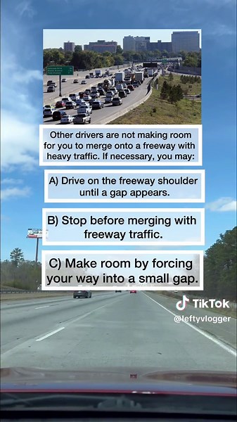 DMV Practice Test: Complete the 3 Questions #dmv #dmvtest #dmvpracticetest #drivingtest #learnontiktok #dmvpermittest #driverspermit #drivingpermit #drivinglessons #driverslicense #leftyvlogger