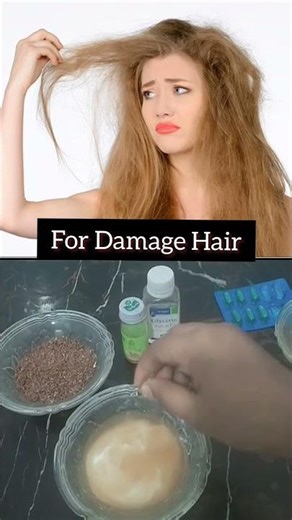 Damaged Hair ka Best Hair Mask ✨| Dahi, Vitamin E & Alsi Gel #shorts