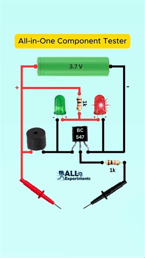 Simple Continuity Tester Using LED and Buzzer #Shorts