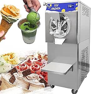 Yovtekc 48L/H Gelato Maker Machine Commercial, Italian Ice Maker, Hard Ice Cream Machine, Sorbet Ice Cream Maker for Snack Bar Restaurant Supermarket, 5” LED Panel 15min/batch 110V