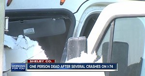 1 dead in multiple crashes on I-74 in Shelby Co.