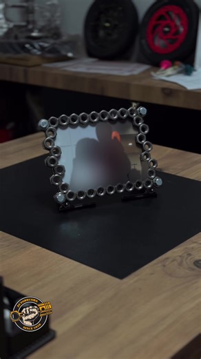 Unique Industrial Photo Frame Made from Car Parts