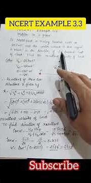 Solved Numericals on NCERT Example 3.3 | Motion in a Plane | Class 11 Physics #shorts