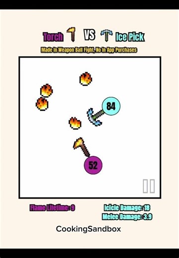 Fire 🔥 Vs Ice 🧊 #cookingsandbox #gaming #battle #fighting #simulation #simulator #ice #fire
