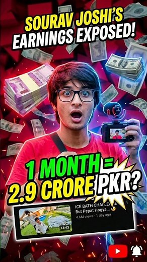 SOURAV JOSHI’S MONTHLY INCOME EXPOSED! 😱 #shorts #incomerevel