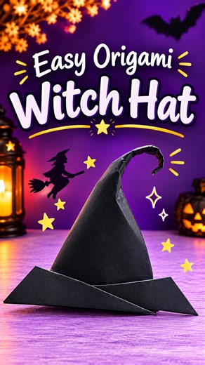 WITCH HAT ORIGAMI HALLOWEEN SEASON EASY WITCH HAT PAPERCRAFT FOR BEGINNERS STEP BY STEP FOLDING