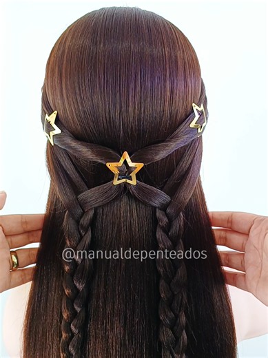 🎀 Penteado fácil e elegante com trança! ✨️ Salva e compartilha ✨️ @Manual de PENTEADOS 🌷 . . . #foryoupage #penteadosfaceis #beauty #viral #hairstyle